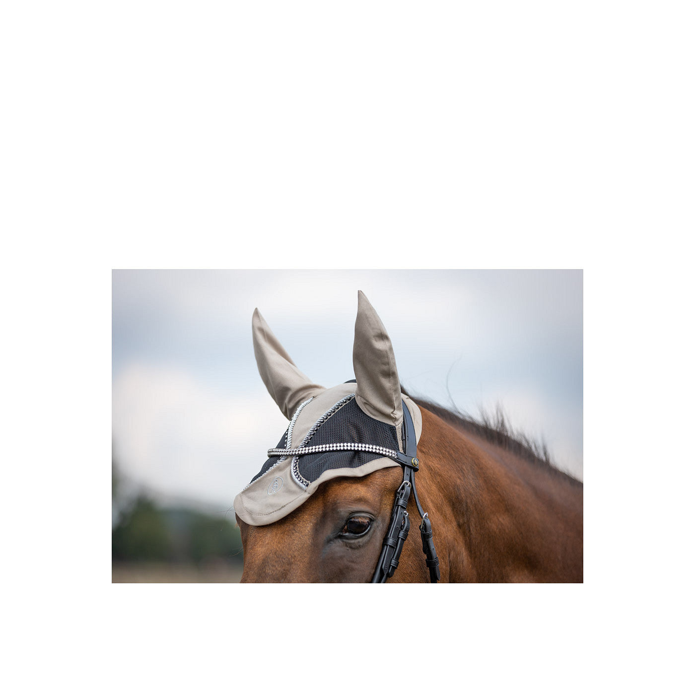 Ear Bonnet Glamour Chic Polycotton with Diamond Stones