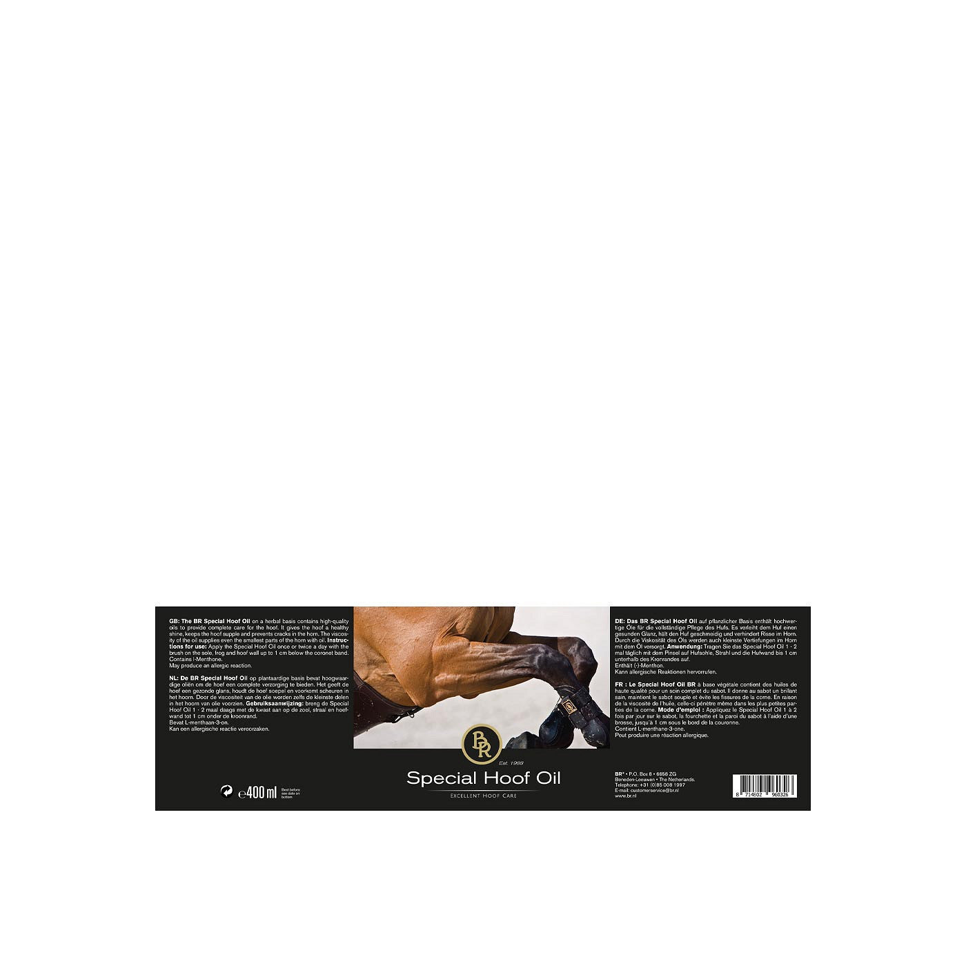 Hoof Oil BR w/brush 400ml. low viscosity