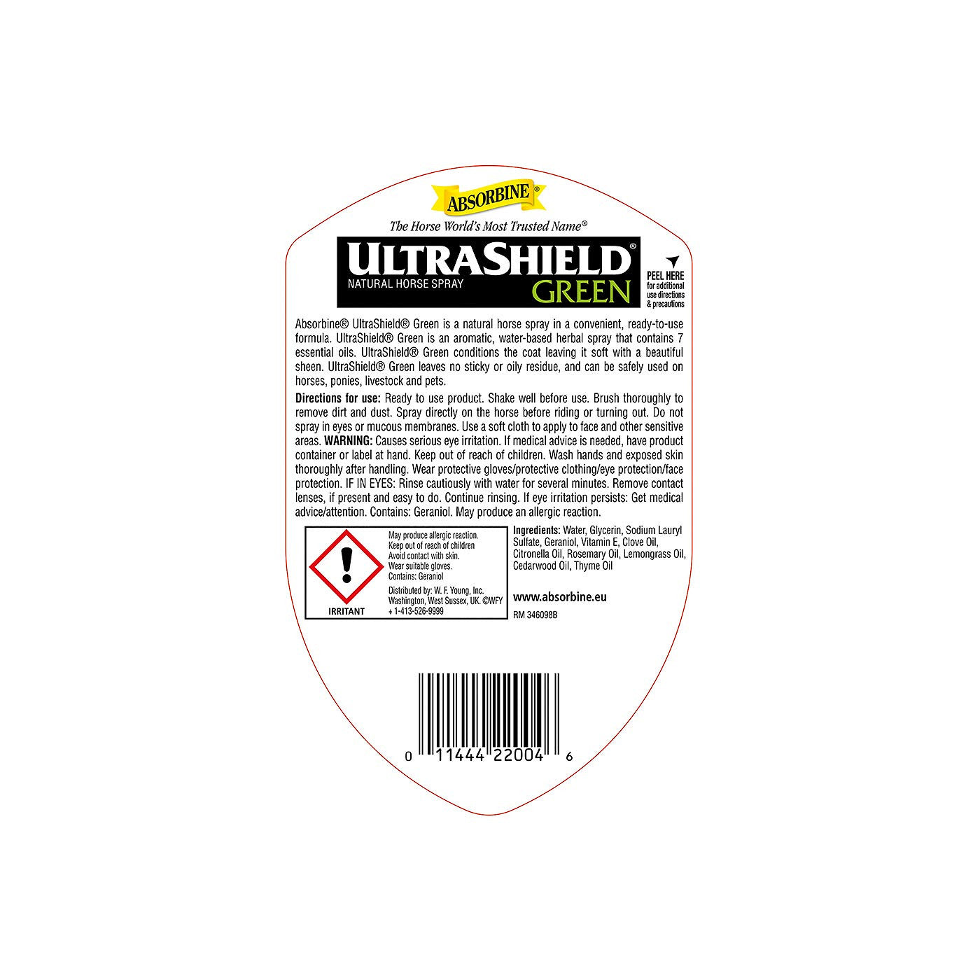 Absorbine Ultrashield Green fur lotion 946ml.