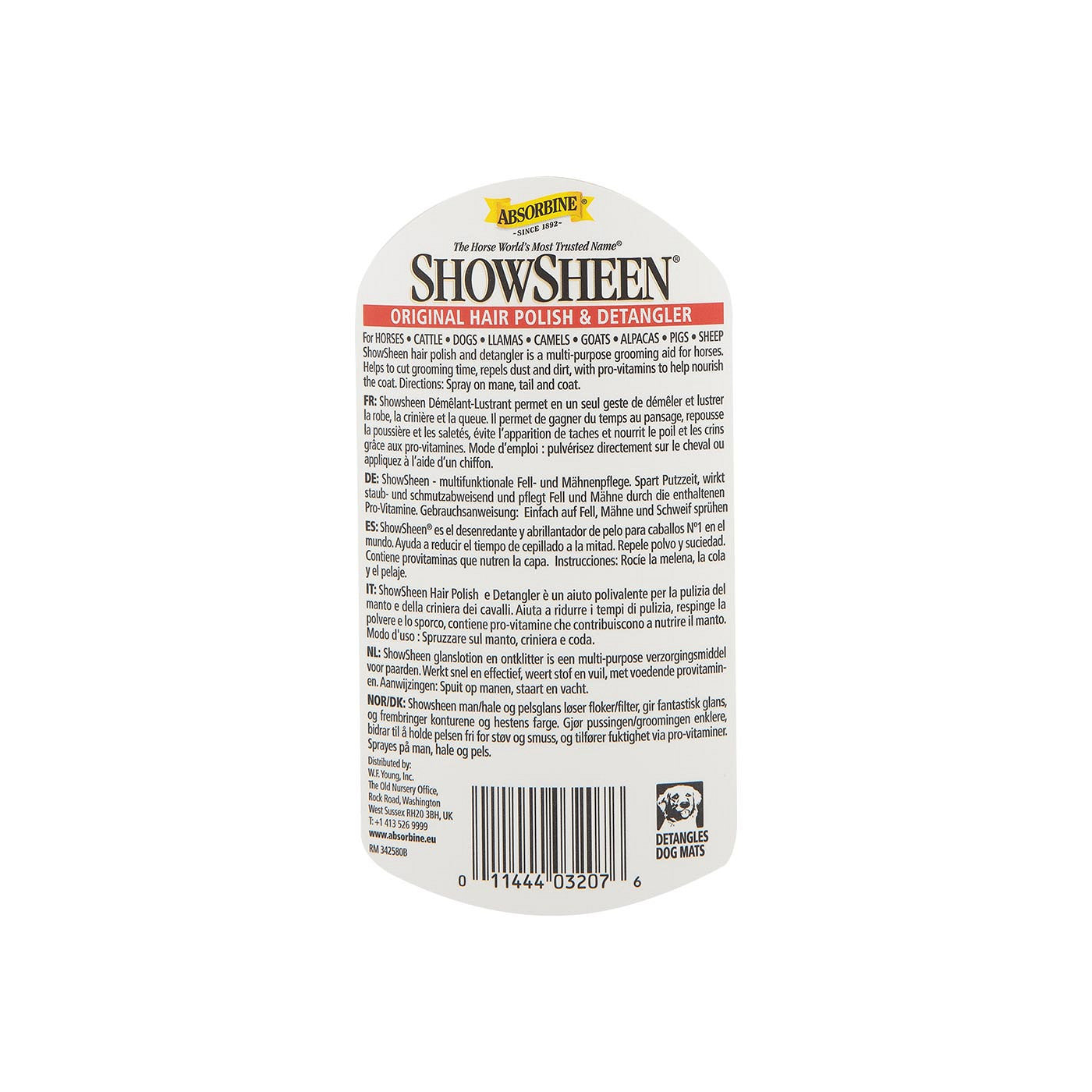 Anti-tangle Showsheen Absorbin e 950ml spray
