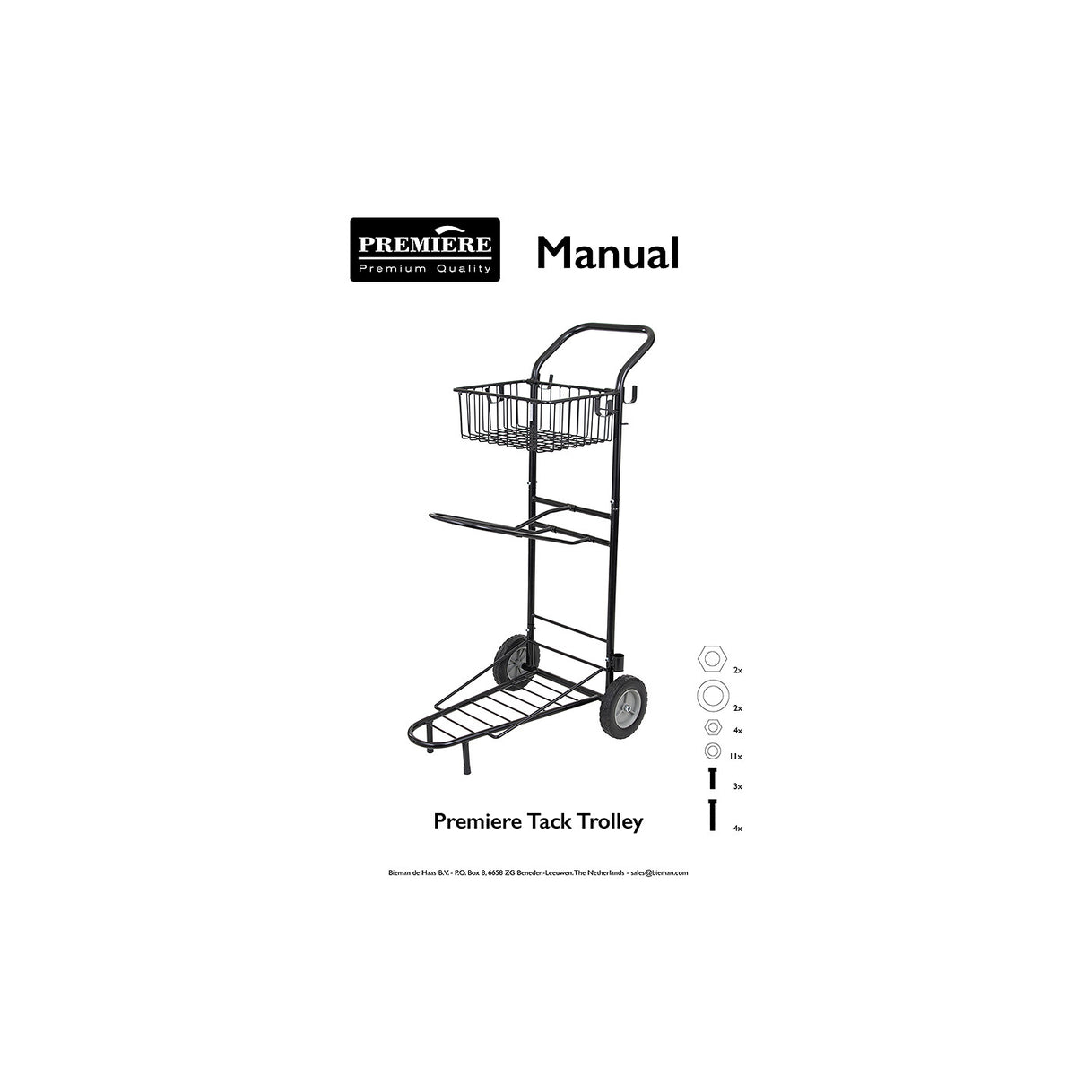 Tack trolley Premiere w/basket and 1 saddle rack