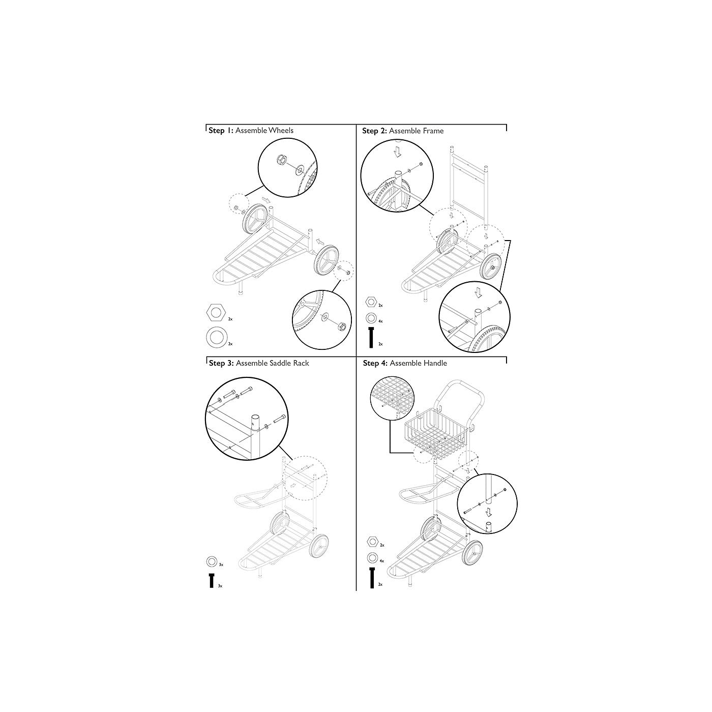 Tack trolley Premiere w/basket and 1 saddle rack