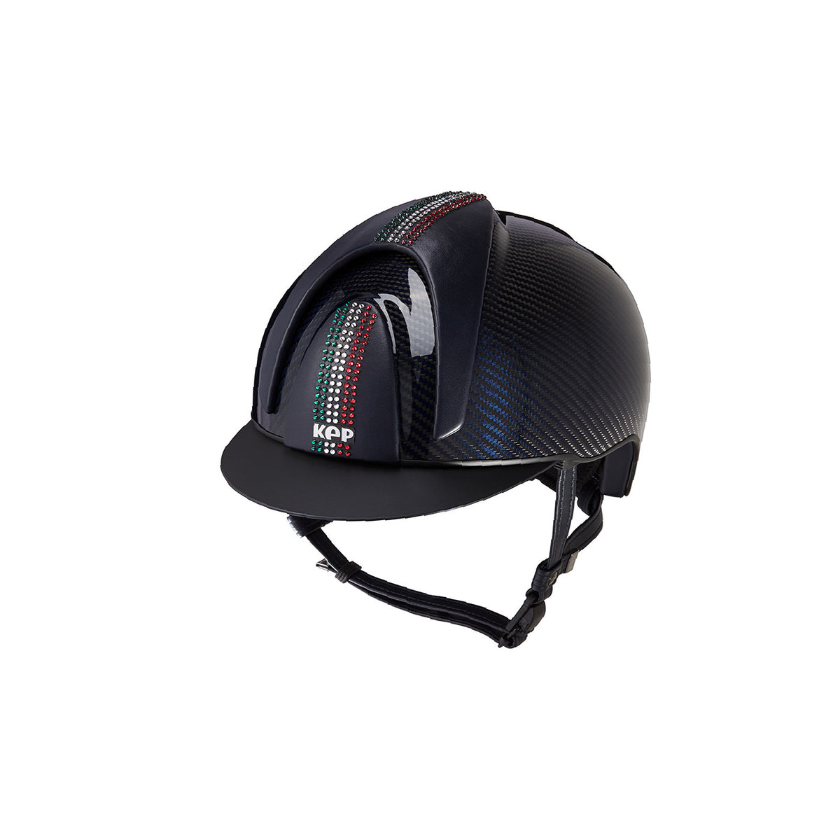 KEP E-light shine blue carbon, matt blue visor, magnet chinstrap