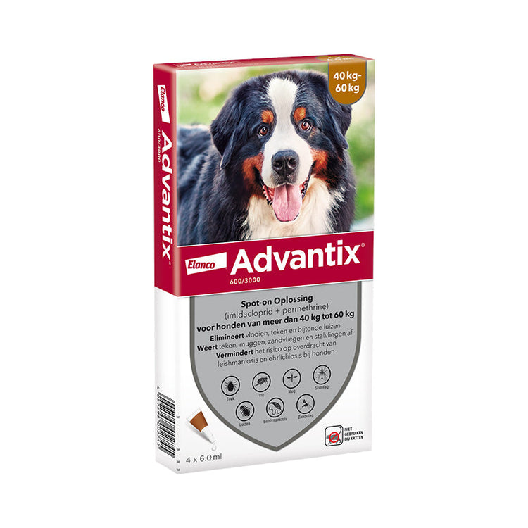 Advantix 600/3000 (XXL) HOND > 40 - 60 kg - 4 pip - REG NL 120284