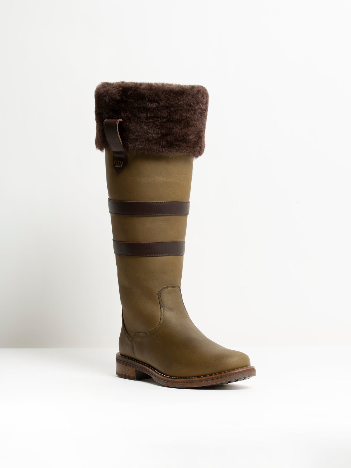 Kingsley Helsinki Schapenvacht – Outdoorlaars olijf groen met bruin