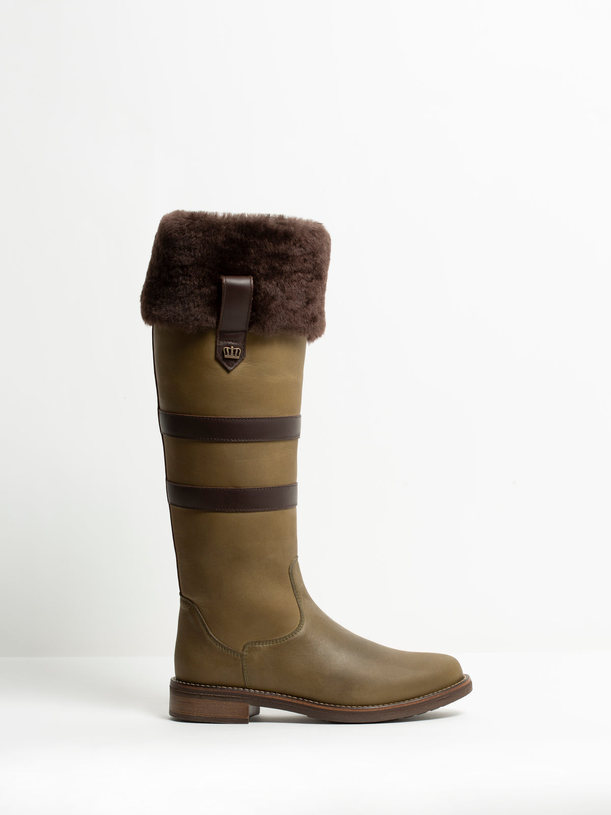 Kingsley Helsinki Schapenvacht – Outdoorlaars olijf groen met bruin