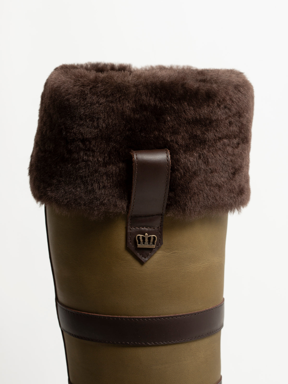 Kingsley Helsinki Schapenvacht – Outdoorlaars olijf groen met bruin