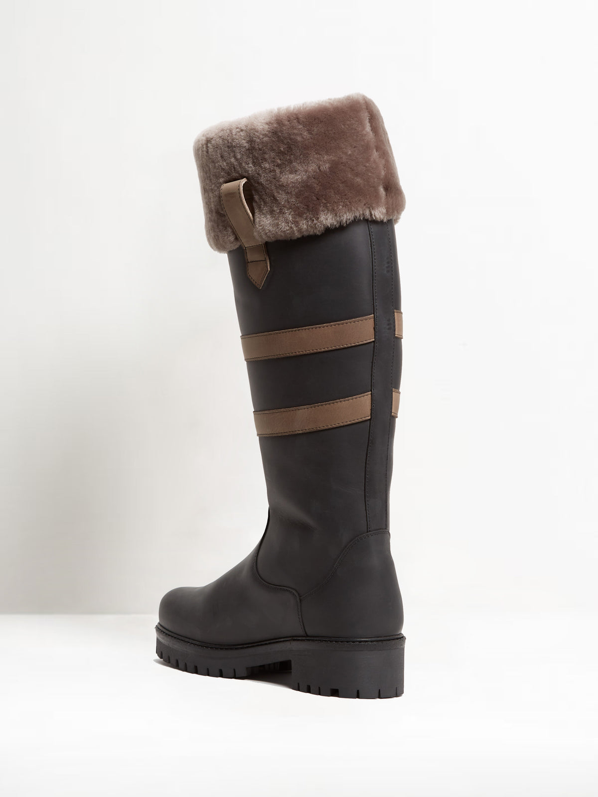 Kingsley Helsinki Schapenvacht – Outdoorlaars Zwart met Taupe