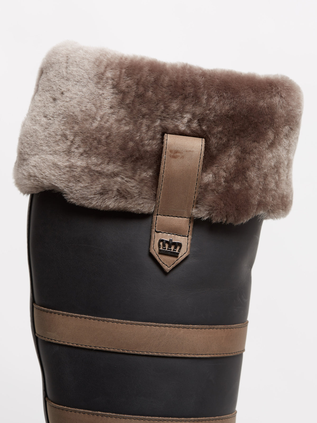 Kingsley Helsinki Schapenvacht – Outdoorlaars Zwart met Taupe