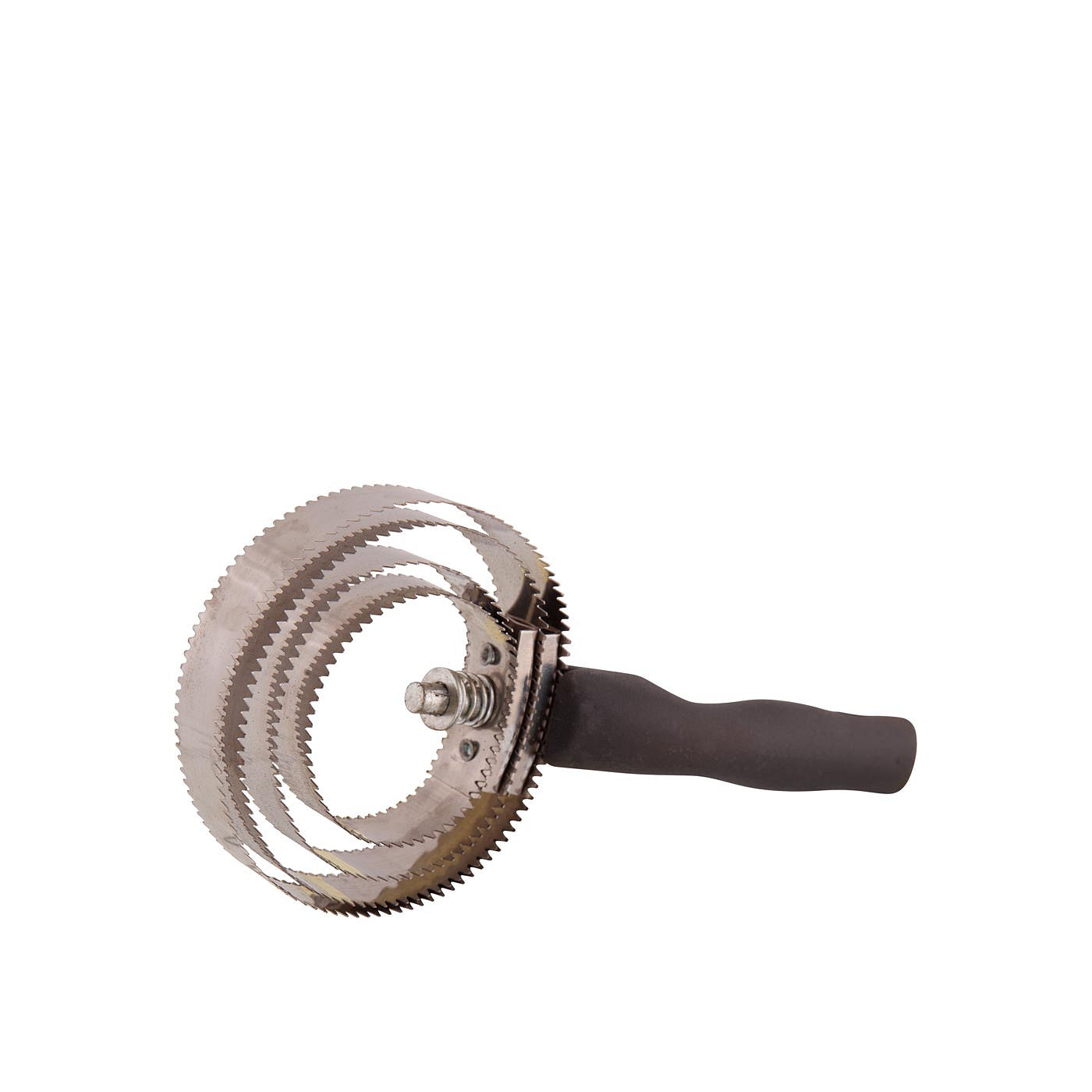 PREM.Curry comb metal spiralform w/plastic grip