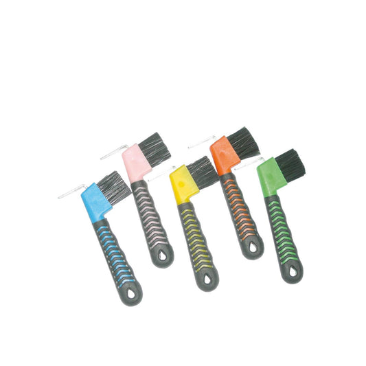 PREM.Hoof pick/brush synth. w/rubber PU25