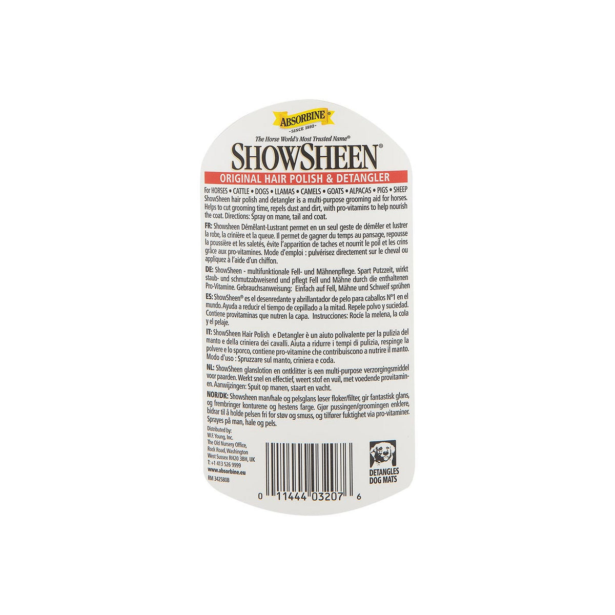 Anti-tangle Showsheen Absorbin e 950ml spray
