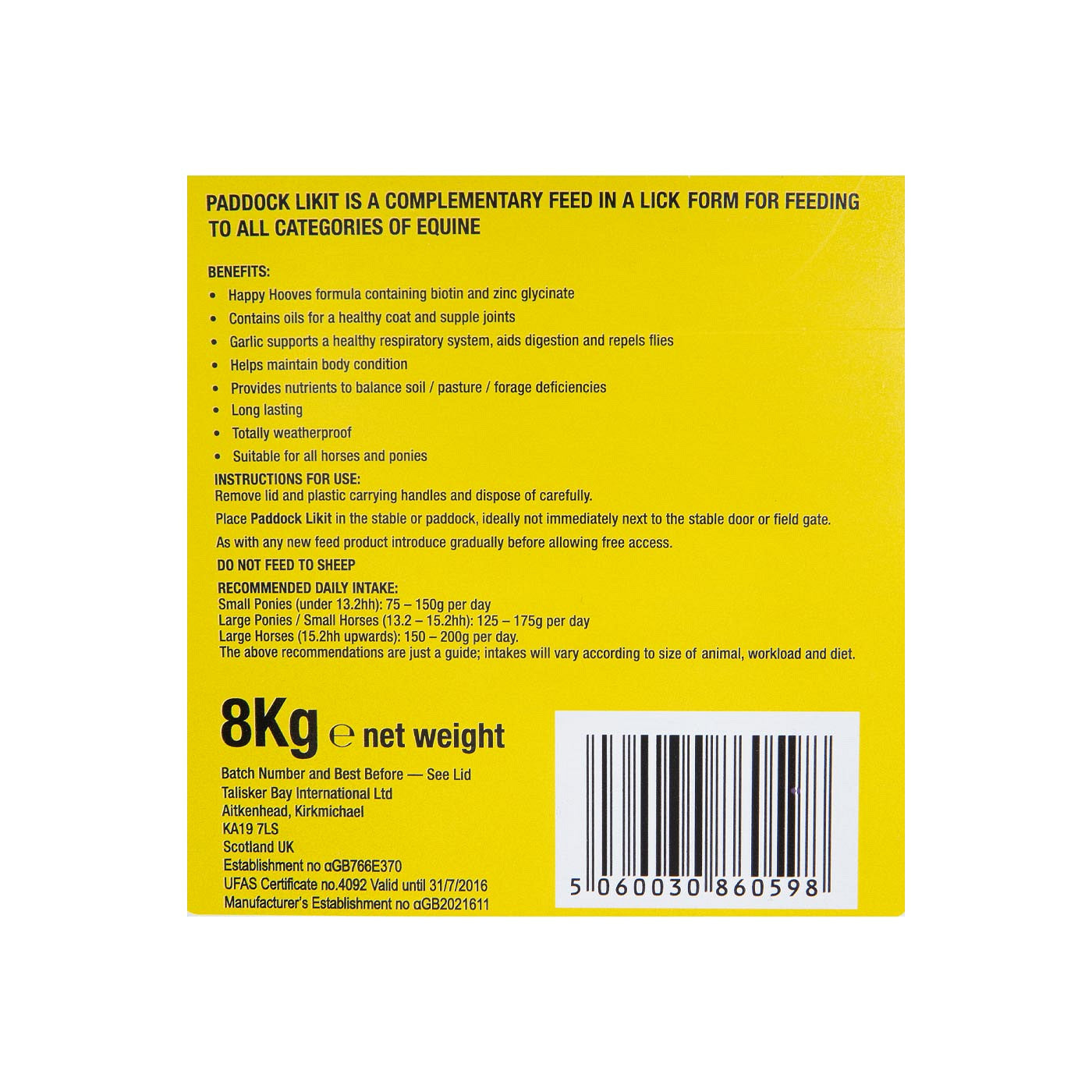 Paddock Likit salt-lick 8kg. bucket