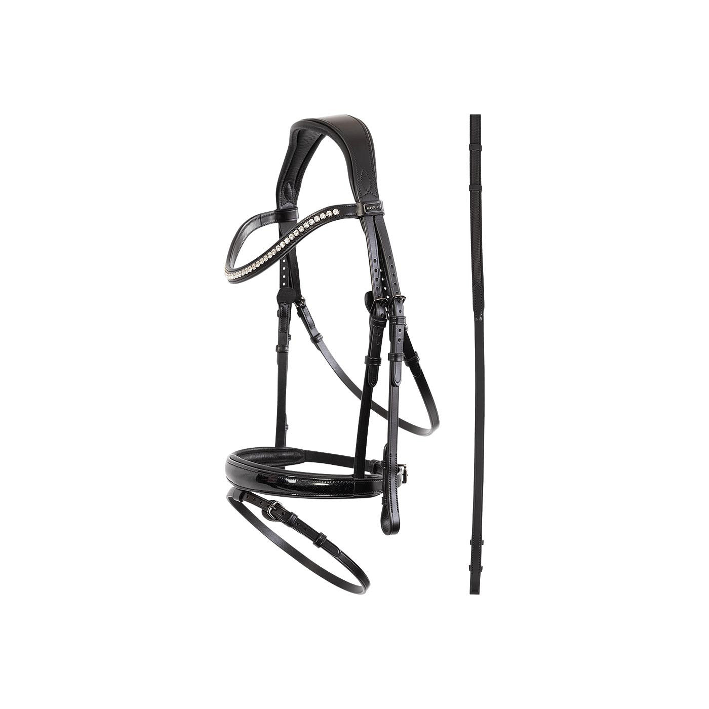 ANKY® Metallic Patent combined noseband bridle