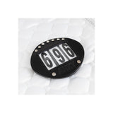These metal pins and Velcro straps are intended to attach the ANKY leather number holder, art. A81900 to a competition saddle pad. <BR><BR>  One set contains: <BR> 2 soft hairy Velcro parts <BR> 4 hard hairy Velcro straps <BR> 8 metal pins