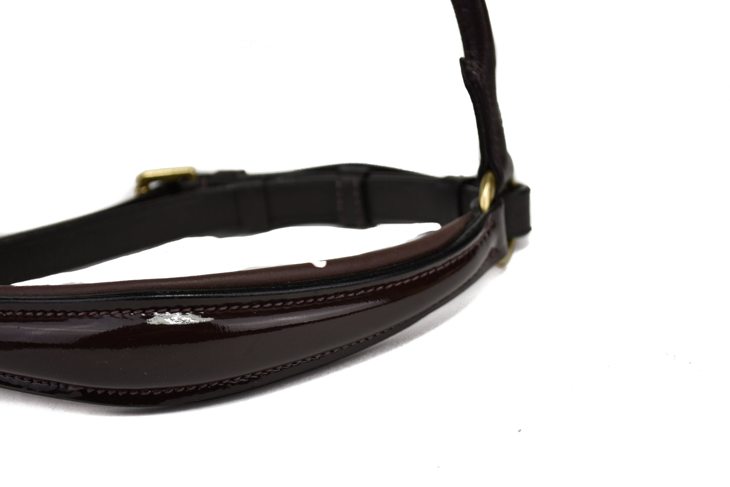 Bridle2Fit Drop Noseband - havanna patent
