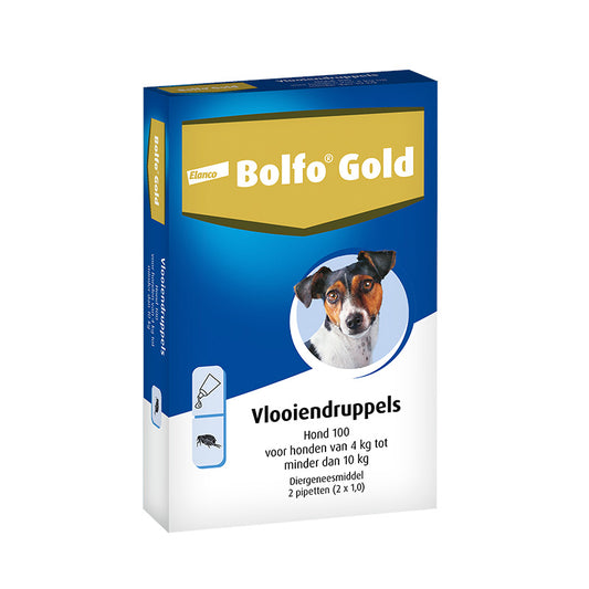 Bolfo Gold Hond 100 - 4 - 10 kg - 2 pip - REG NL 10046