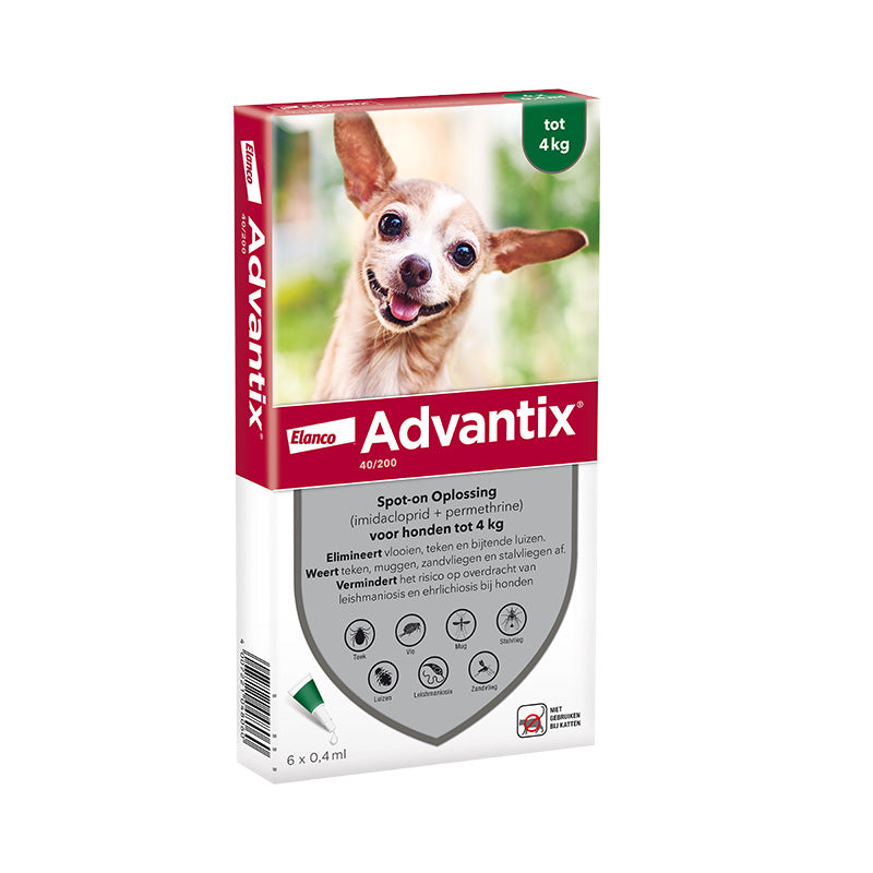 Advantix 40/200 (XS) HOND 1,5 - 4 kg - 6 pip - REG NL 106415 x
