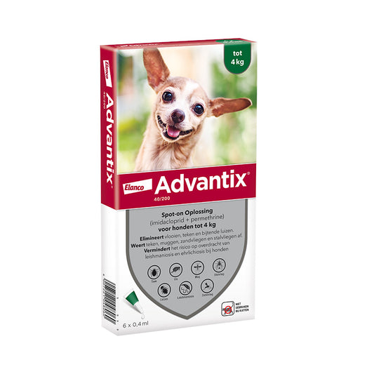 Advantix 40/200 (XS) HOND 1,5 - 4 kg - 6 pip - REG NL 106415 x
