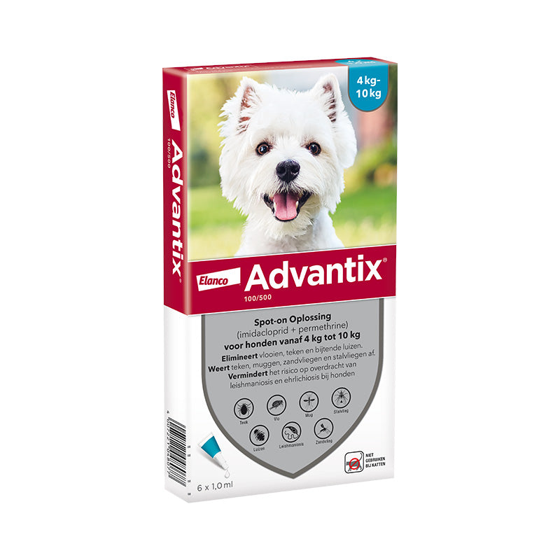 Advantix 100/500 (S) HOND 4 - 10 kg - 6 pip - REG NL 106417 x