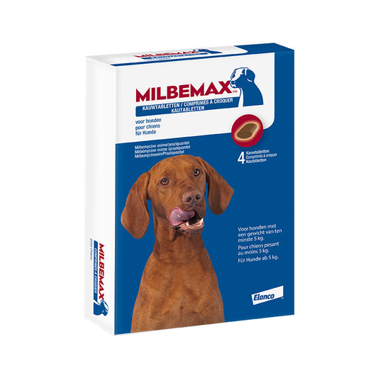 Milbemax Kauwtabl. Hond Groot - 12.5/125 mg - REG NL 105574
